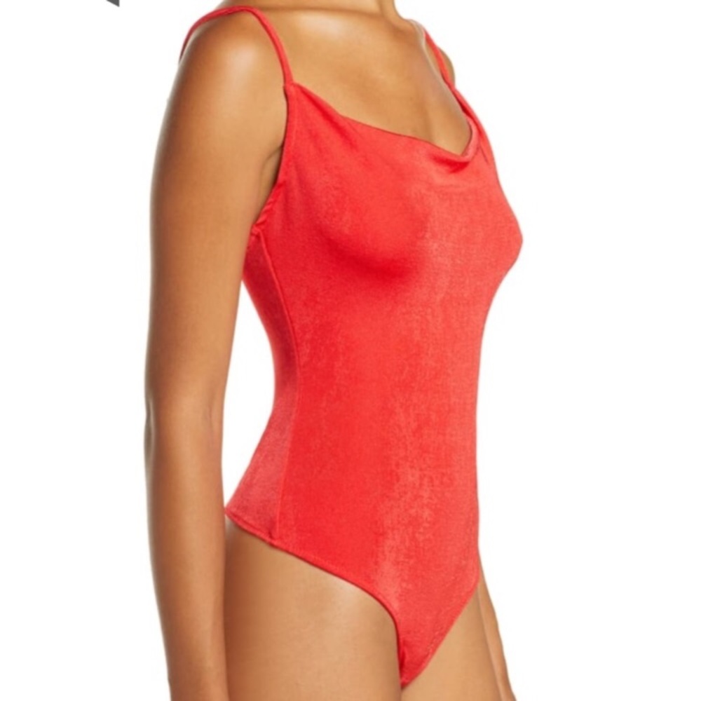 .Free People bodysuit Cowls in the Club red thong S - Picture 12 of 15
